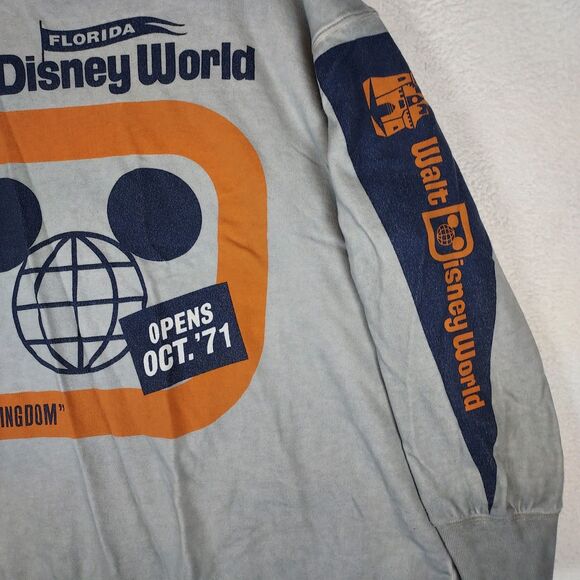 Disney World Vault Collection 50 Mens 2xl Magic Kingdom Long-sleeved Grey Shirt - Picture 3 of 9
